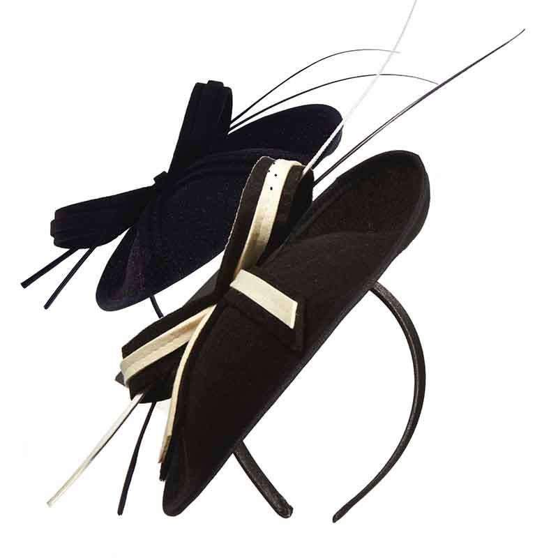 Wool Felt Asymmetrical Fascinator Headband – Scala Collezione Black