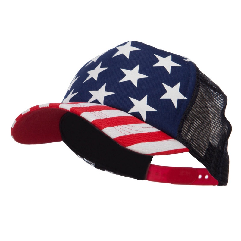 5 Panel Foam Trucker USA Cap Flag One Size