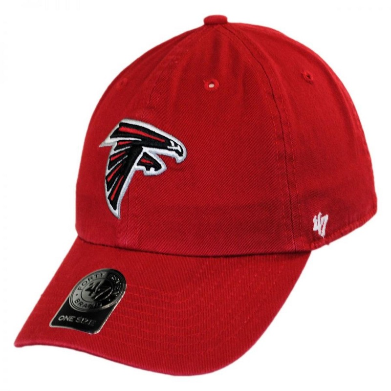 Atlanta Falcons NFL Clean Up Strapback Baseball Cap Dad Hat RED ADJUSTABLE