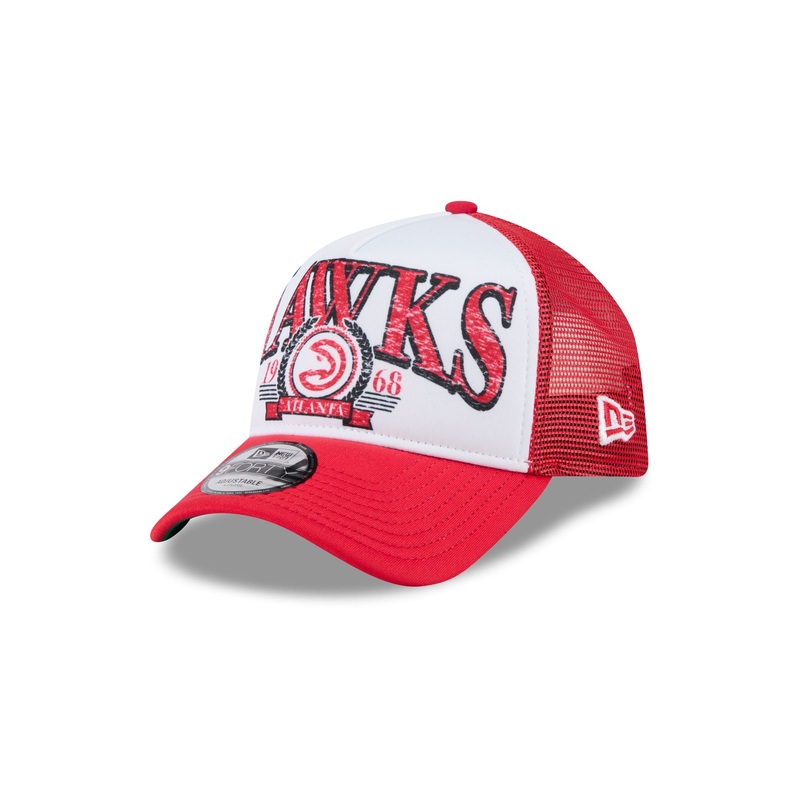 Atlanta Hawks Distressed 9FORTY A-Frame Trucker Hat One Size