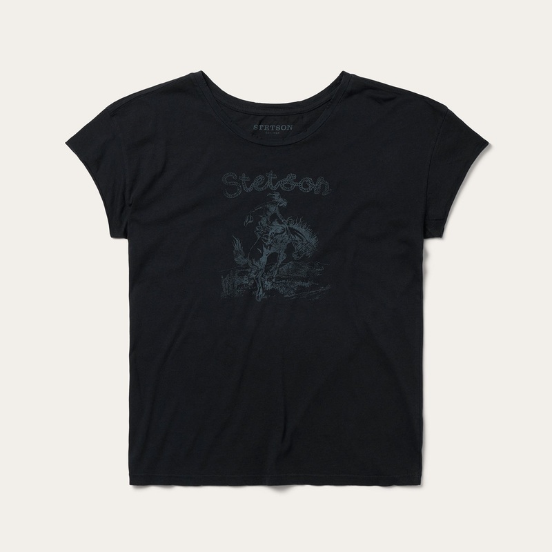 Bucking Cowboy Graphic Tee Black S