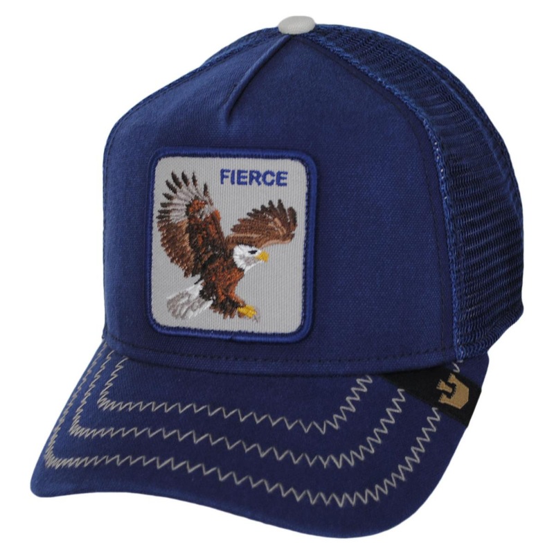 Fierce Mesh Trucker Snapback Baseball Cap NAVY ADJUSTABLE