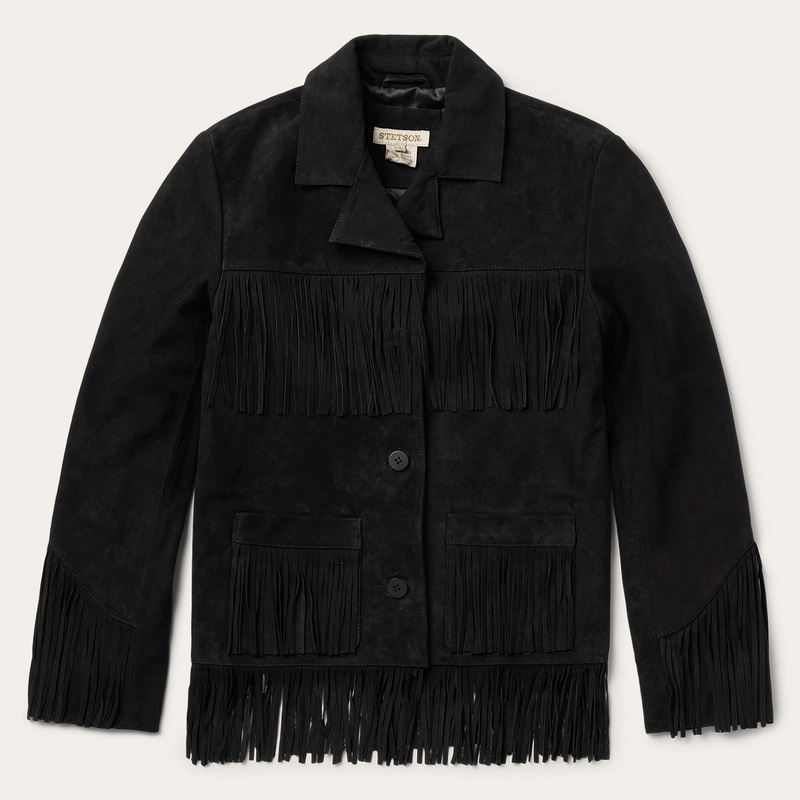 Fringe Suede Jacket Black XS