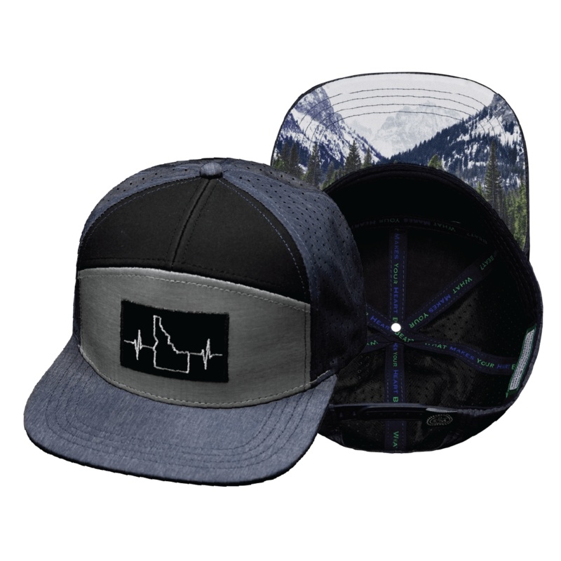Idaho Hat – Flat Bill – Navy / Gray / Black – Laser Mesh