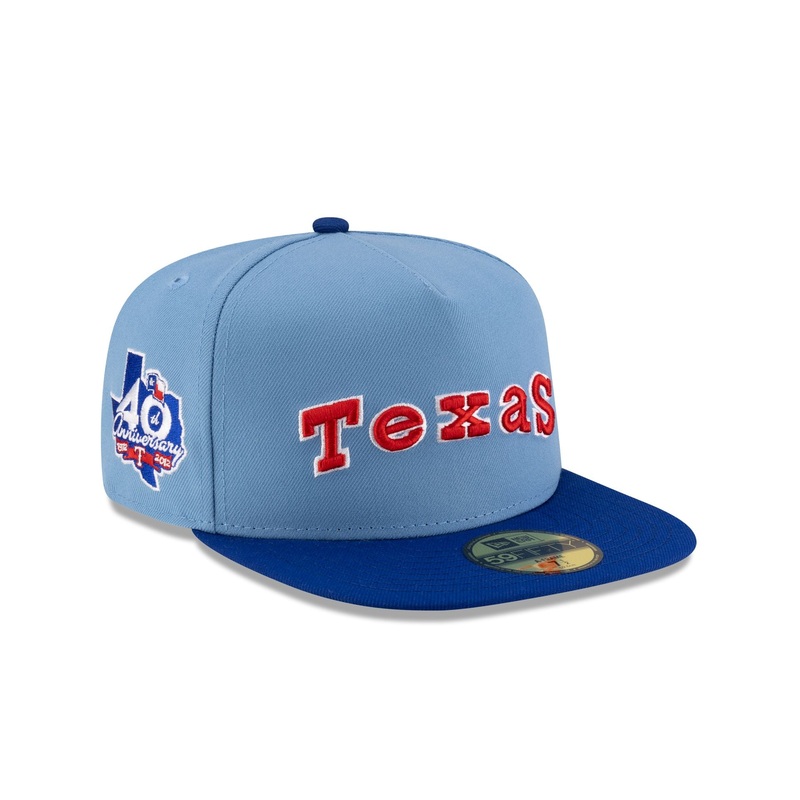 Just Caps Sky Blue Texas Rangers 59FIFTY A-Frame Fitted Hat 7