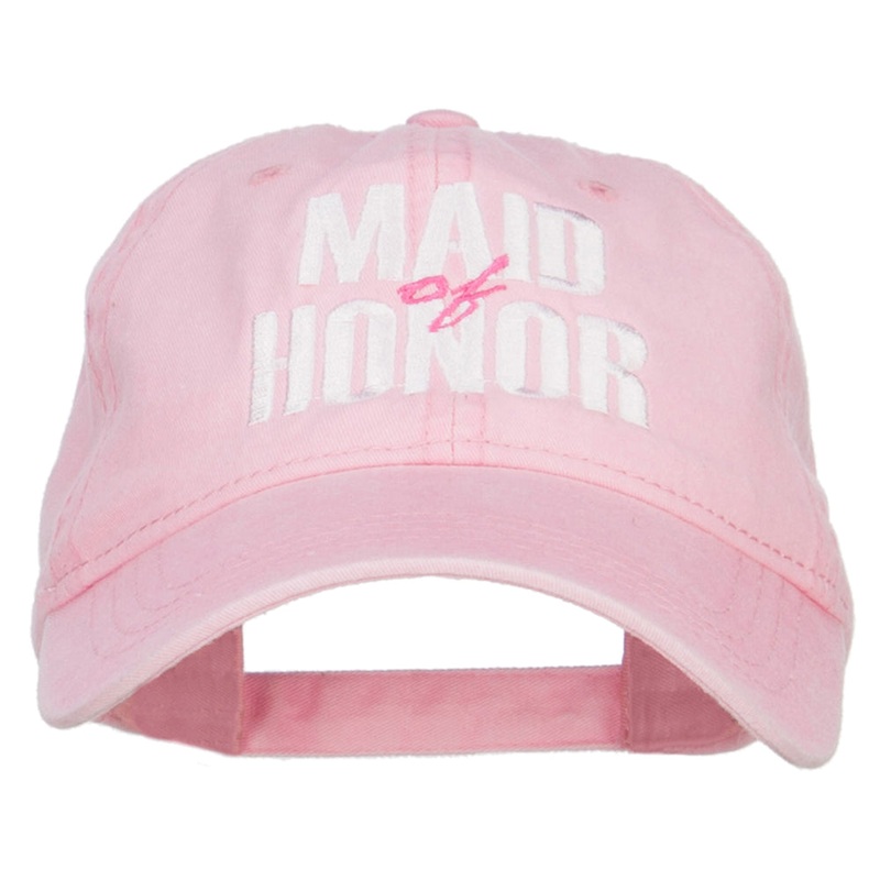 Maid of Honor Embroidered Washed Cap Pink One Size