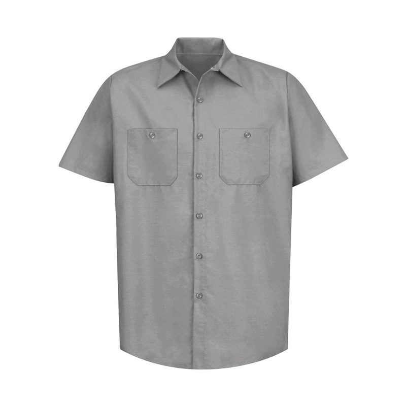 Red Kap SP24 Industrial Short Sleeve Work Shirt – Light Grey Light Grey S