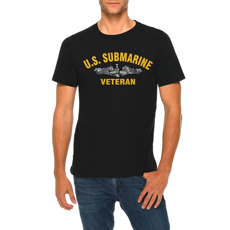 U.S. Submarine Veteran Graphic Design Deluxe Jersey T-Shirt Black XS