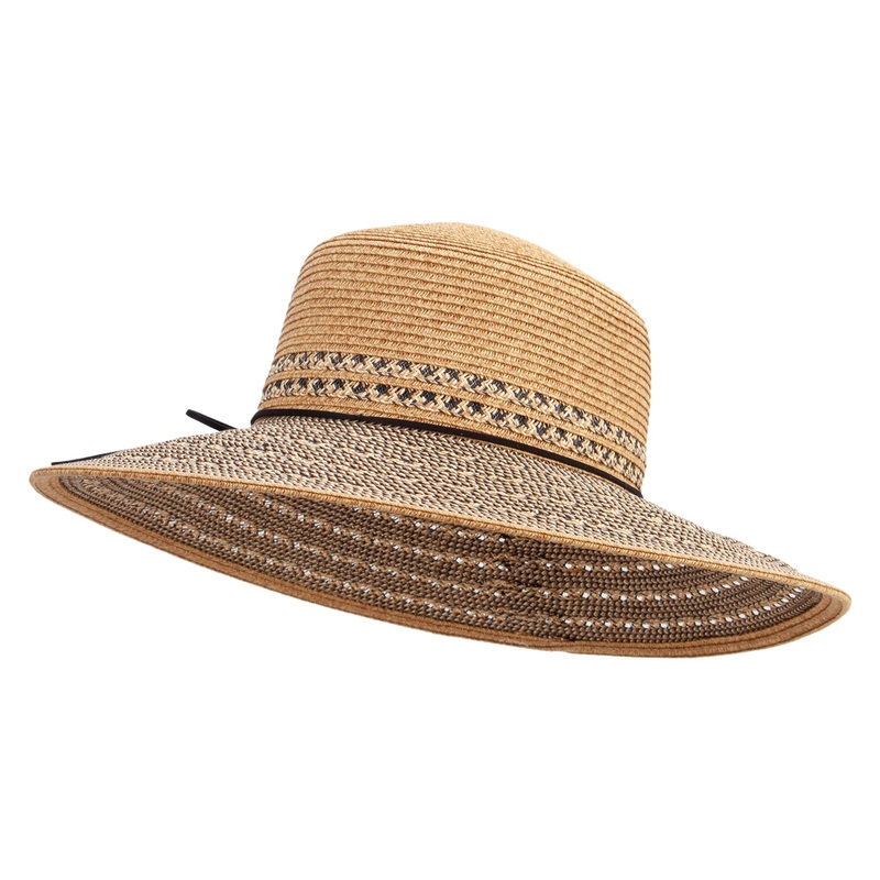 Women’s Bronze Top Black Mix Brim Hat Bronze Black One Size