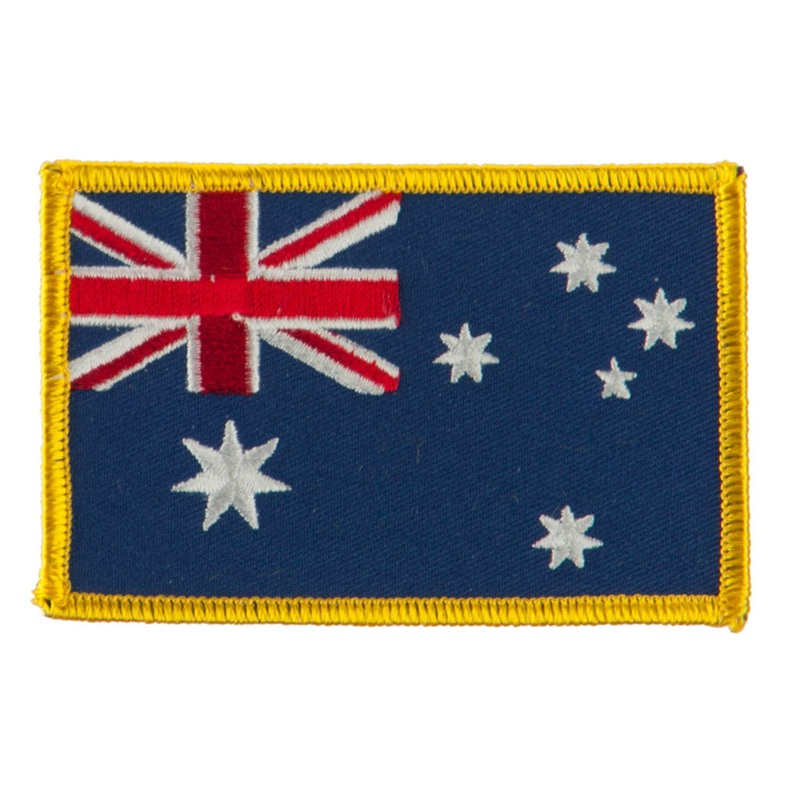 Asia Flag Embroidered Patches Australia One Size
