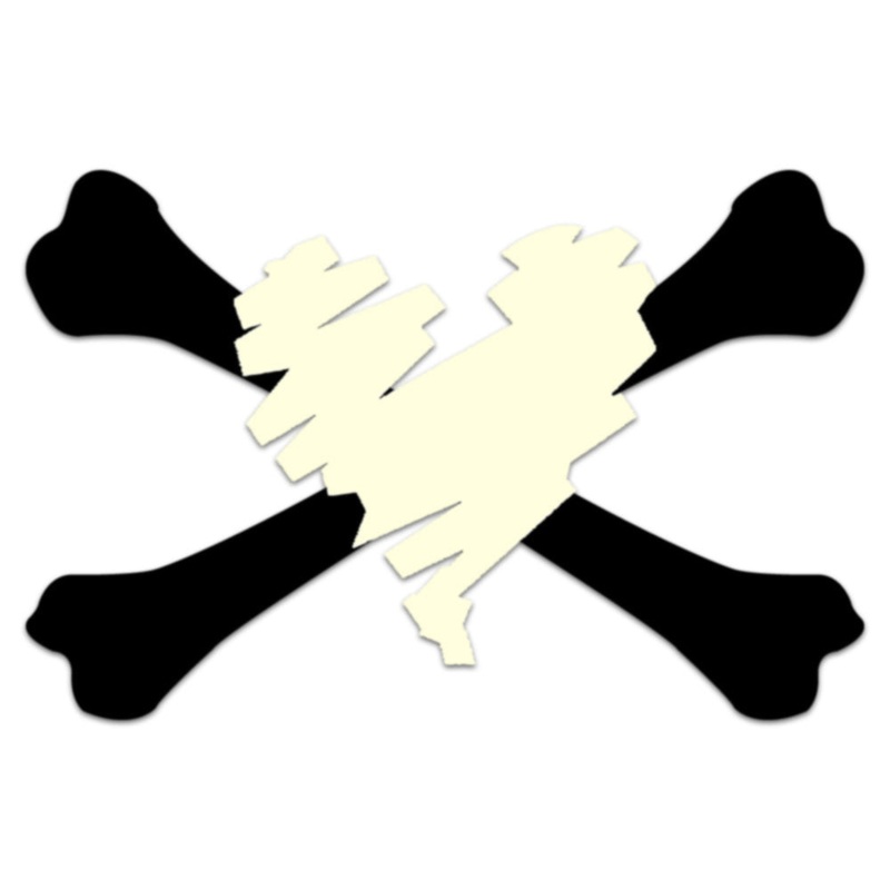 Black White Bones and Scribbled Heart Default Title One Size