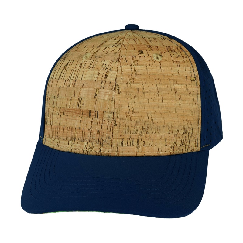 Blank – 6 Panel – Cork – Navy (Unisex) – Laser Mesh