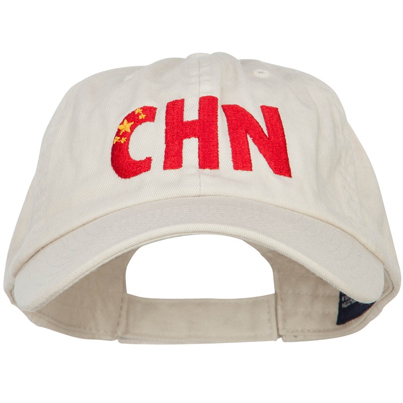 China CHN Flag Embroidered Low Profile Cap Putty One Size