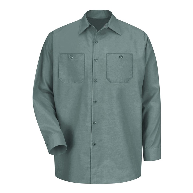 Red Kap SP14 Industrial Long Sleeve Work Shirt – Light Green Light Green S