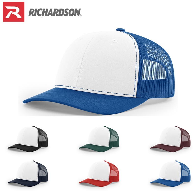 Richardson 112 Trucker Cap Alternate Hats Alternate Colors White Front White/Black