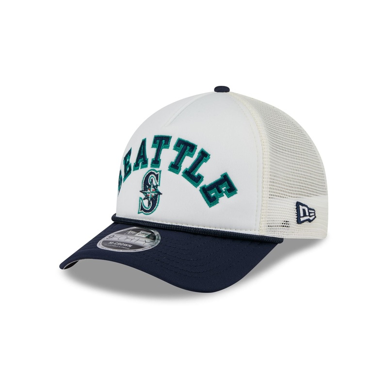Seattle Mariners Chrome Arch 9FORTY M-Crown A-Frame Trucker Hat One Size