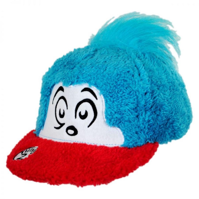 Thing 2 Fuzzy Baseball Cap BLUE/RED ADJUSTABLE