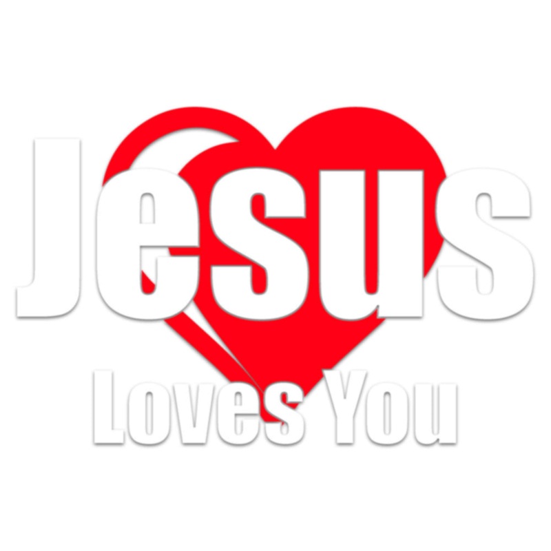 White Red Jesus Loves You Default Title One Size