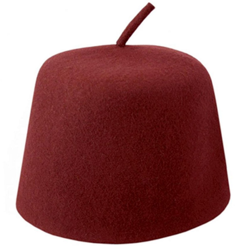 Wholesale Maroon Wool Fez with Stem B2B-Pre-Pack MAROON 2S-3M-3L-2XL-2XXL