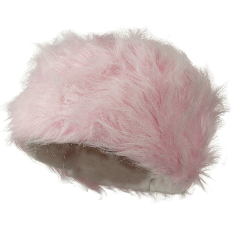 Woman’s Faux Fur Bucket Hat Pink One Size