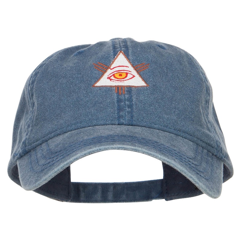 All Seeing Eye Embroidered Washed Cap Navy One Size