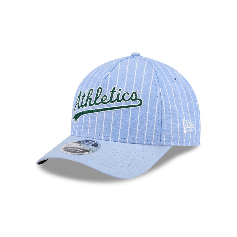 Athletics Pinstripe Linen 9FORTY M-Crown A-Frame Snapback Hat One Size