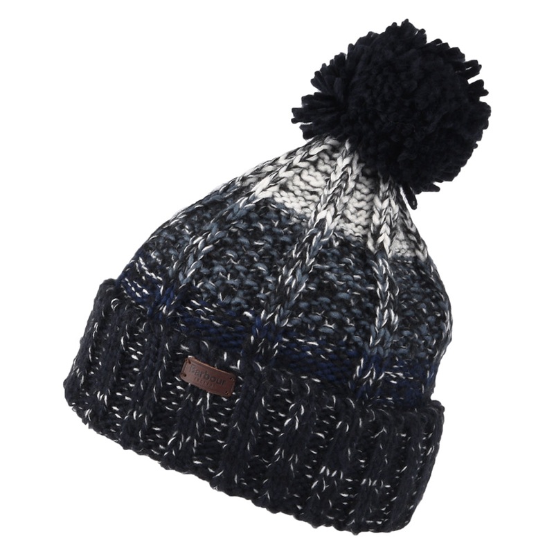 Barbour Hats Harlow Chunky Knit Bobble Hat – Navy Blue 1-Size
