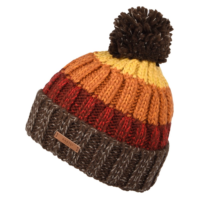 Barts Hats Wilhelm Bobble Hat – Brown-Red-Yellow 1-Size