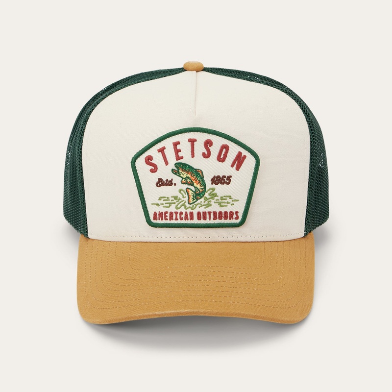 Fishing Patch Trucker Cap Off White / Tan / Green O/S