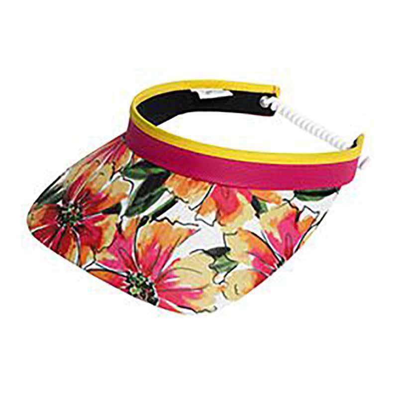 Floral Golf Sun Visor with Coil Lace by GloveIt Sangria
