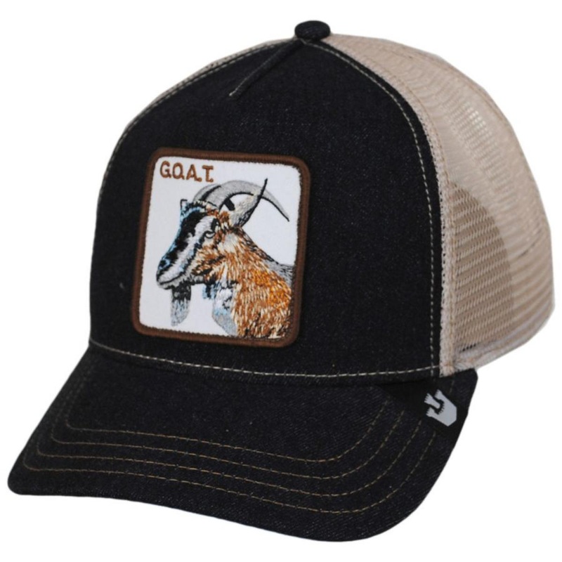 Goat Mesh Trucker Snapback Baseball Cap CHARCOAL ADJUSTABLE