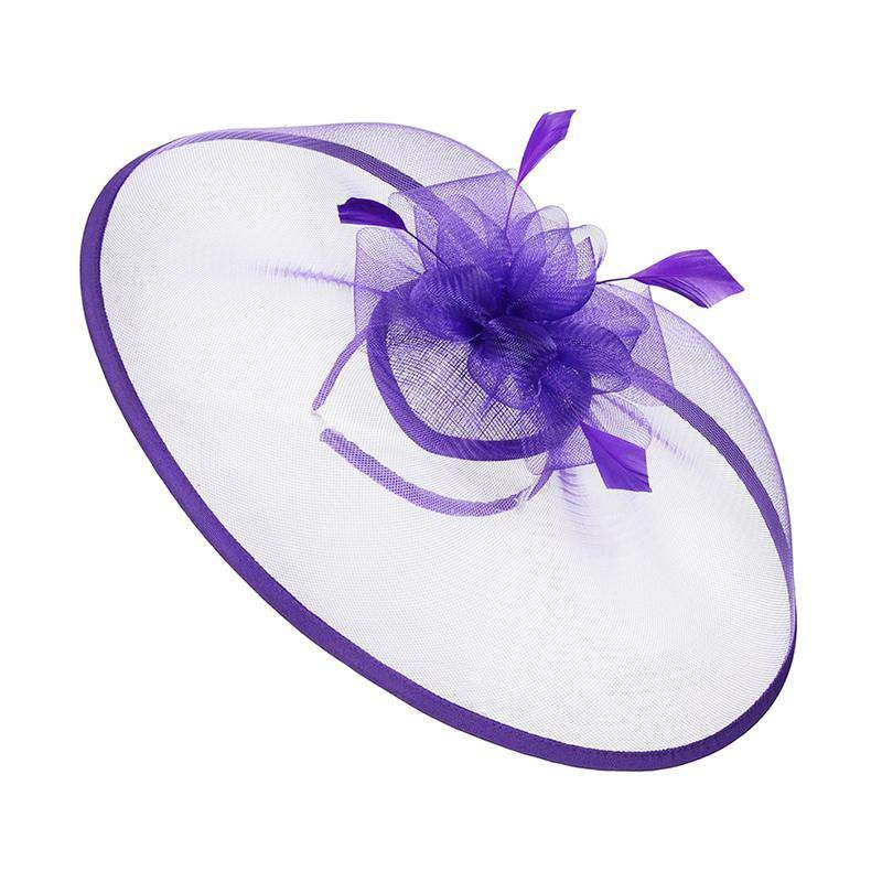 Trimmed Mesh Veil Fascinator – Sophia Collection Purple