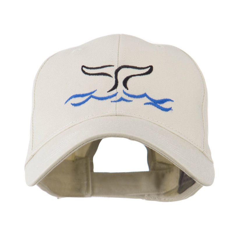 Whale Tail Outline Embroidered Cap Stone One Size