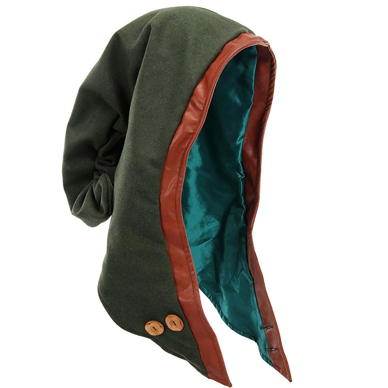 Woodland Elf Plush Hood GREEN ONE SIZE FITS MOST