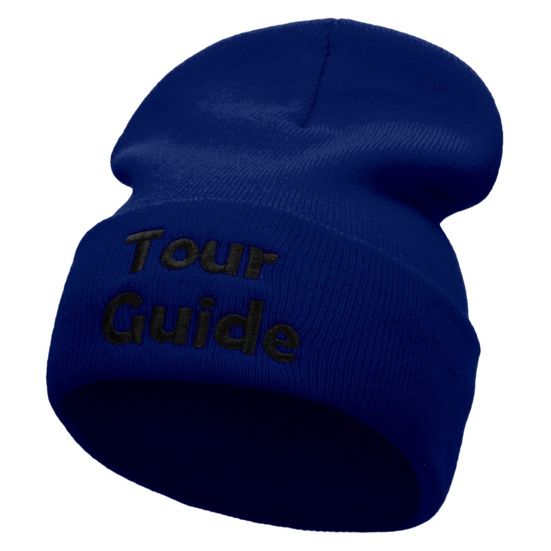 Your Favorite Tour Guide Embroidered 12 Inch Long Knitted Beanie Royal One Size