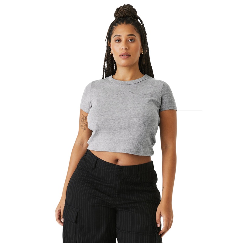 BELLA+CANVAS 1010 Womens Micro Rib Baby Tee Athletic Heather XS