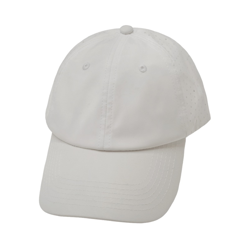 Blank – 6 Panel – Unstructured – Relaxed Fit – Pony Tail – White (Unisex) – Laser Mesh