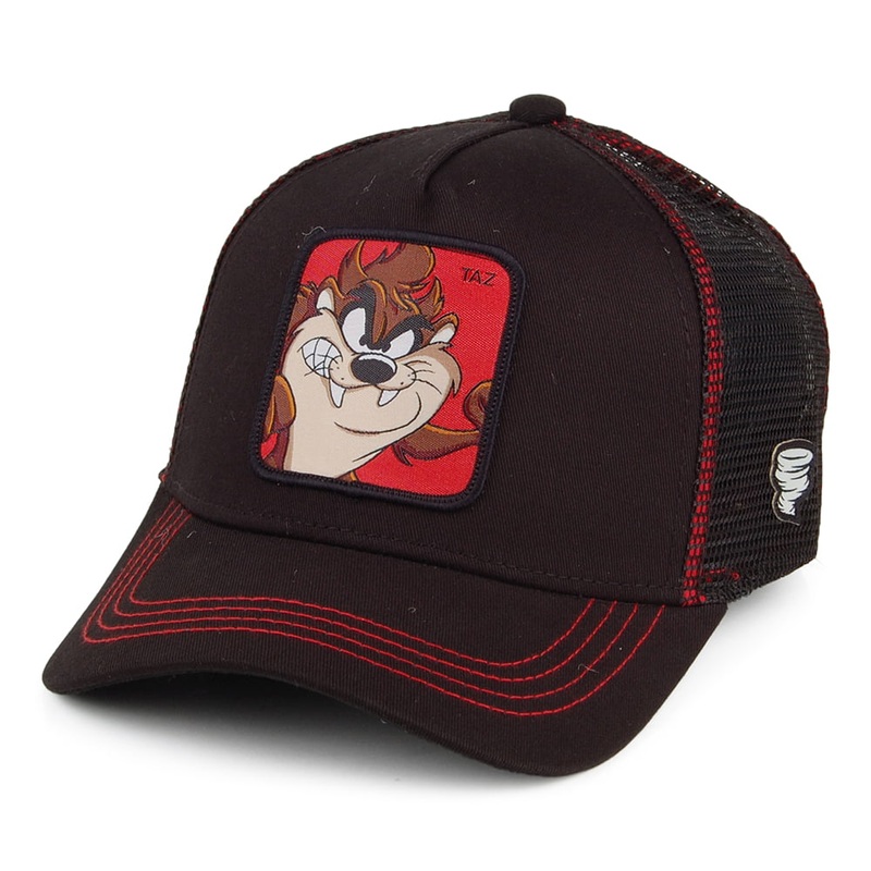 Capslab Taz Trucker Cap – Looney Tunes – Black-Red Adjustable