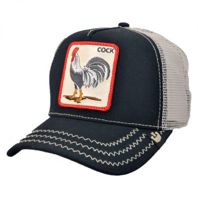 Cock Mesh Trucker Snapback Baseball Cap BLACK ADJUSTABLE