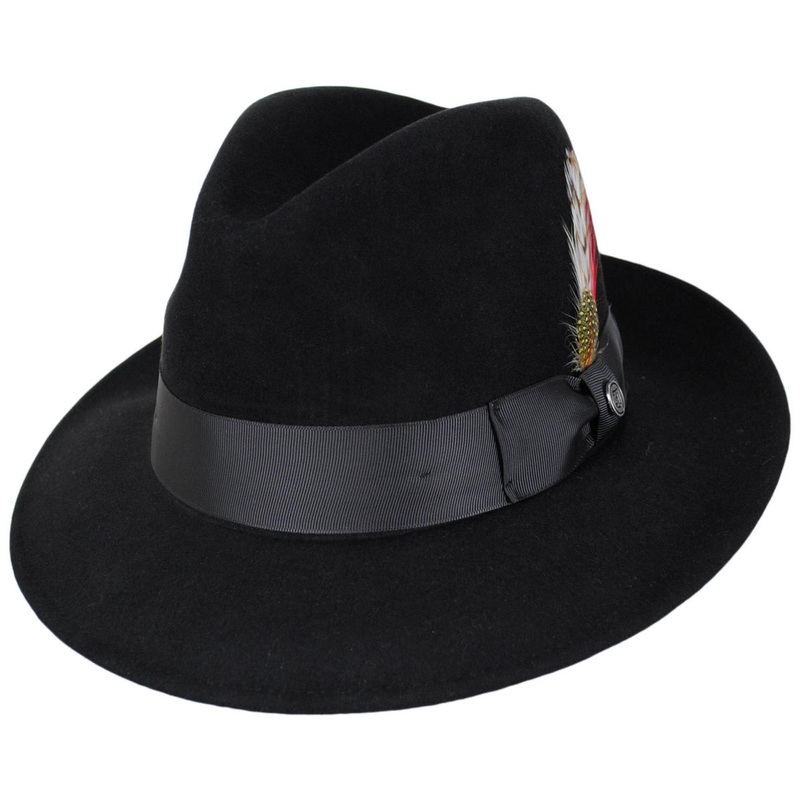 Crosby Fur Felt Fedora Hat BLACK S