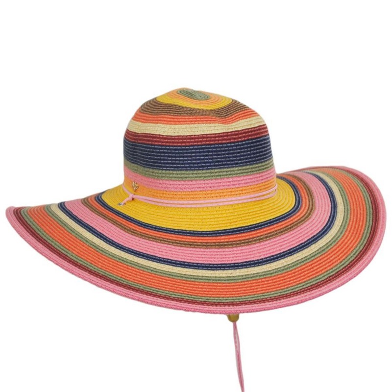 Enis Toyo Straw Swinger Hat CORAL ONE SIZE FITS MOST