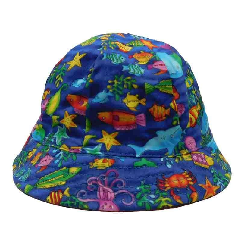 Fingerlings Infant Cotton Bucket Hat – Scala Hats for Kids Navy 19.25″ (49 cm)