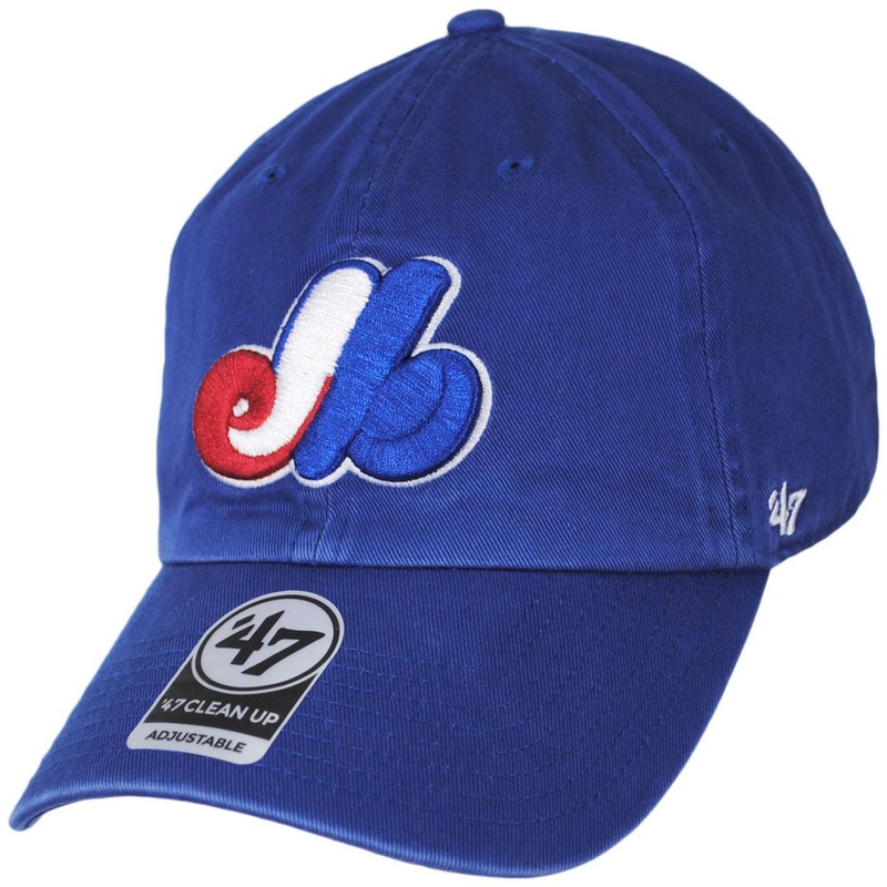 Montreal Expos MLB Cooperstown Clean Up Strapback Baseball Cap Dad Hat ROYAL ADJUSTABLE