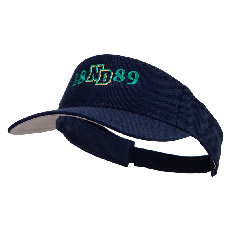 North Dakota Embroidered Cotton Sports Visors Navy One Size