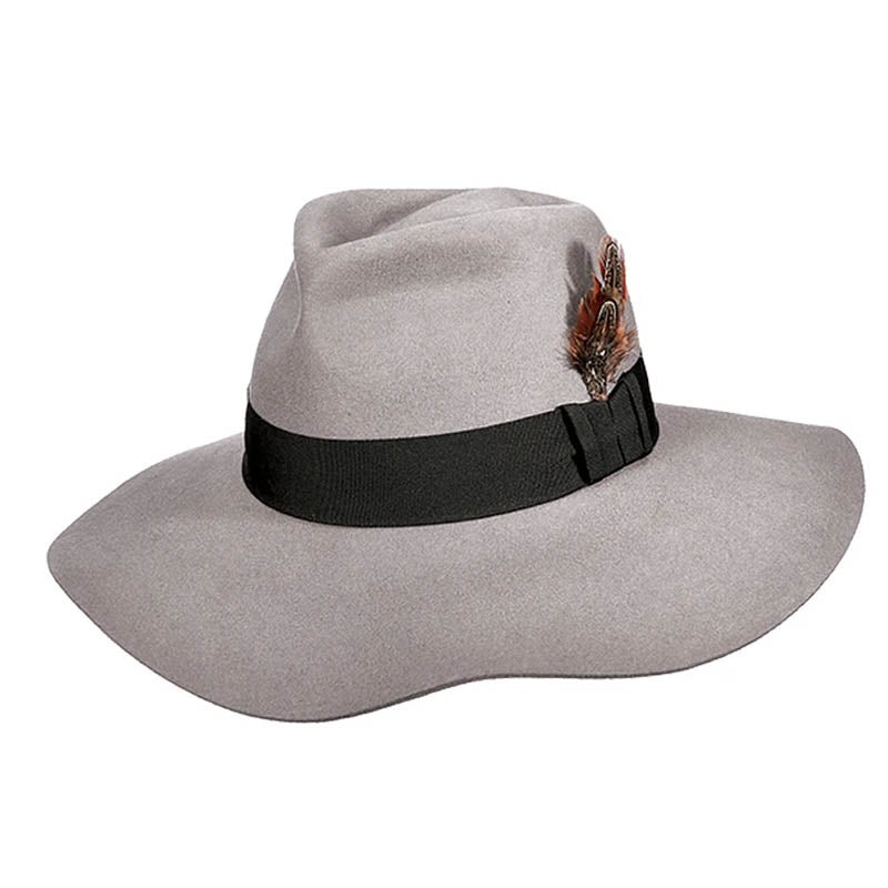 Petite Floppy Brim Wool Felt Safari Hat – Brooklyn Hats Grey Small (56 cm)