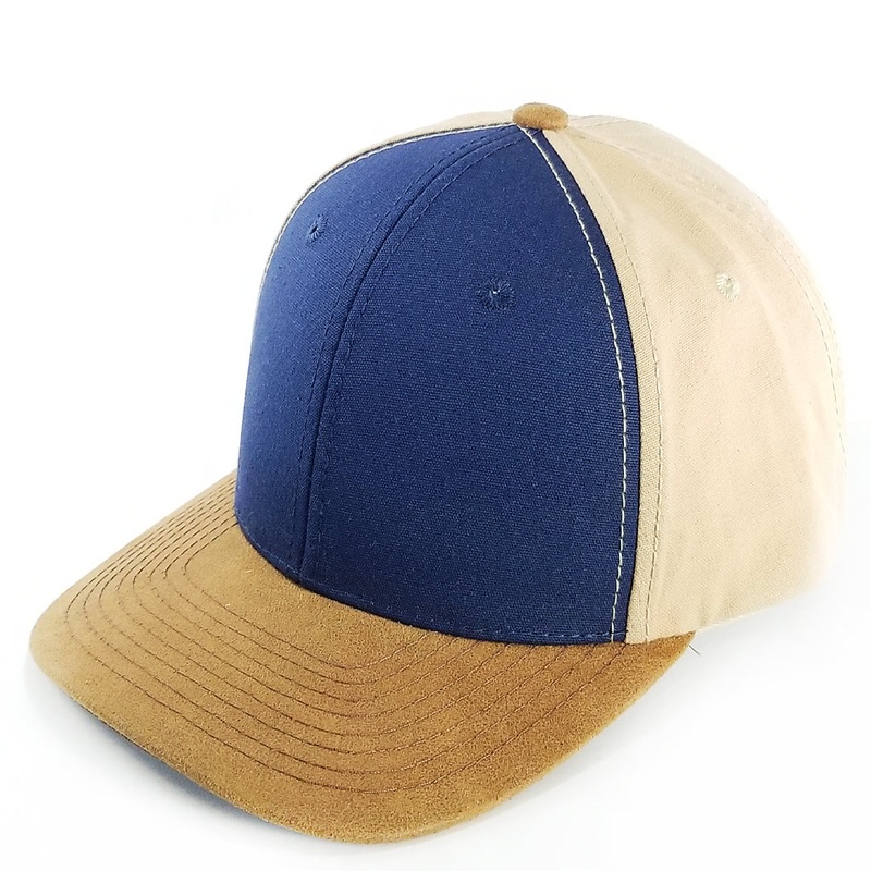 Pit Bull HC2024 Plain Oxford PU Visor Hat Navy/Beige/Brown