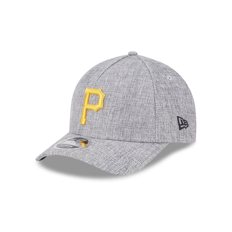 Pittsburgh Pirates Cotton Weave Gray 9FORTY M-Crown A-Frame Snapback Hat One Size