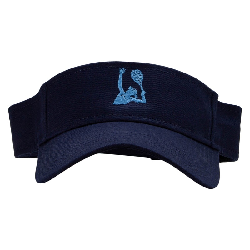 Playing Tennis Embroidered Cotton Twill Sun Visor Navy One Size