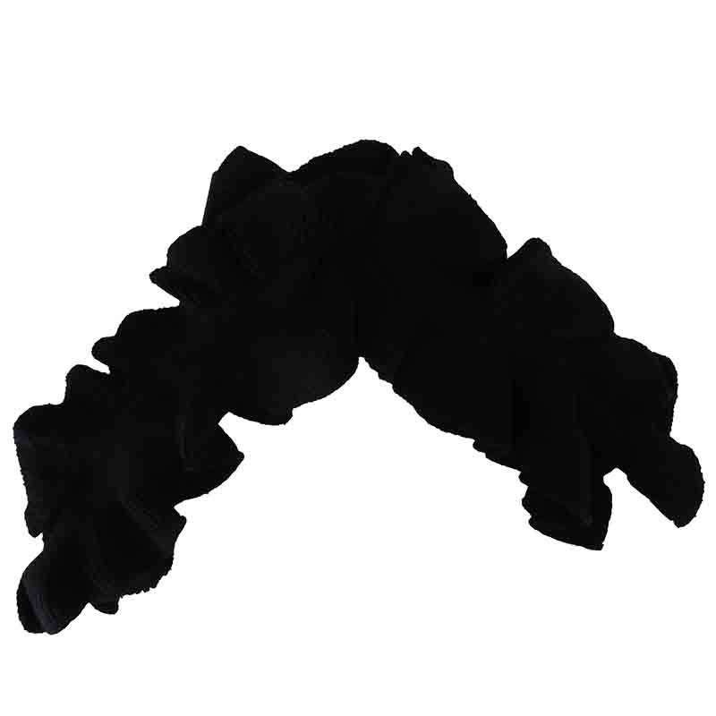 Ruffle Edge Knit Scarf by JSA – Black Black