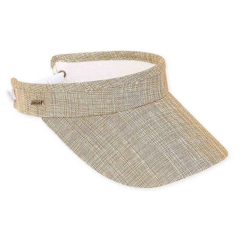 Metallic Textured Cotton Sun Visor with Coil Closure – Sun ‘N’ Sand Hats Gold